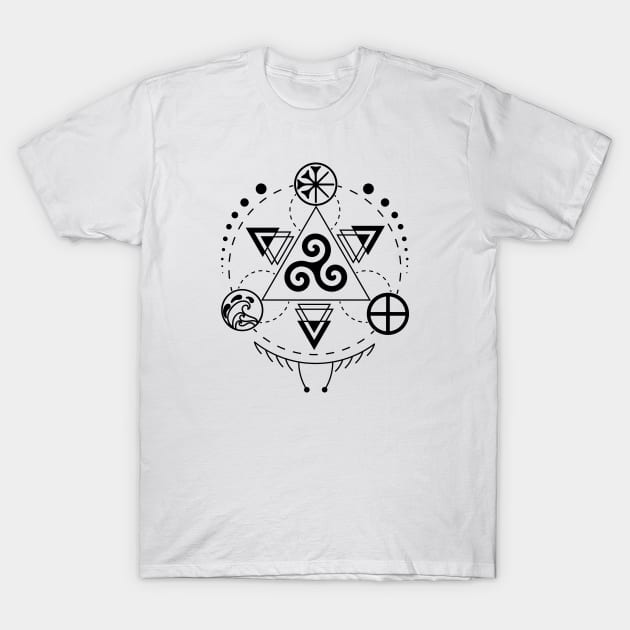 Triskele - Earth, Sea & Sky | Pagan Symbol T-Shirt by CelestialStudio